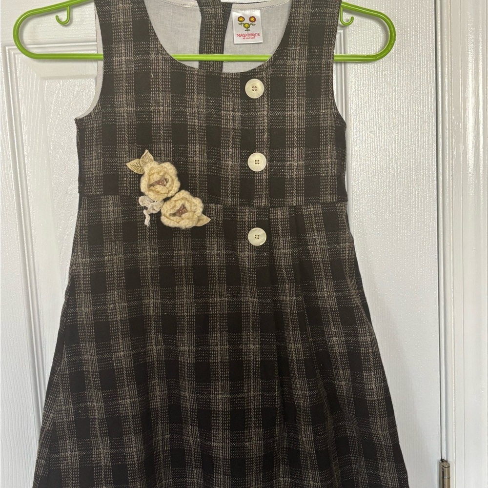 Plaid Black and White Kids Dress